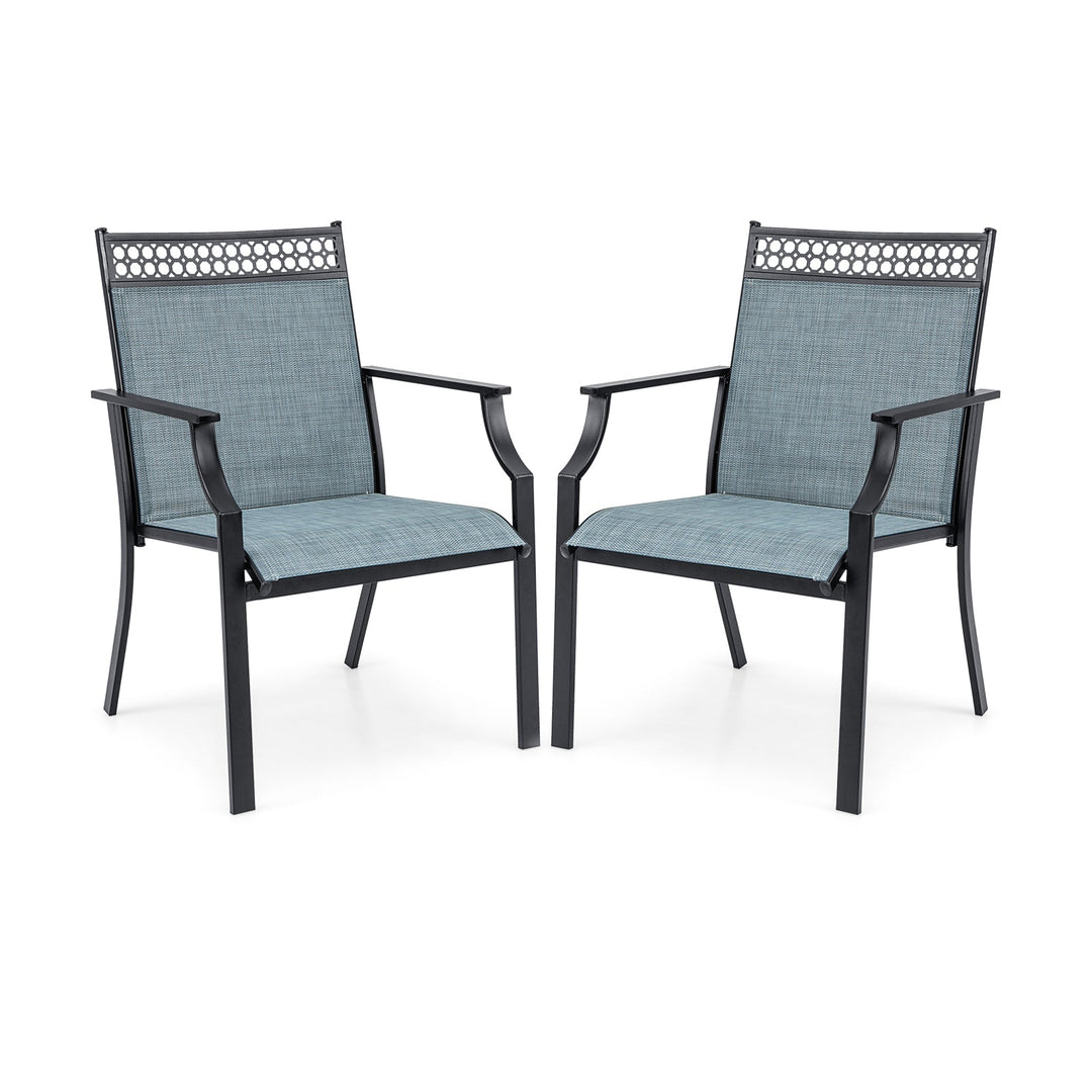 Patio Chairs Set of 2 with All Weather Breathable Fabric