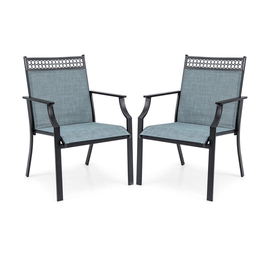 Patio Chairs Set of 2 with All Weather Breathable Fabric