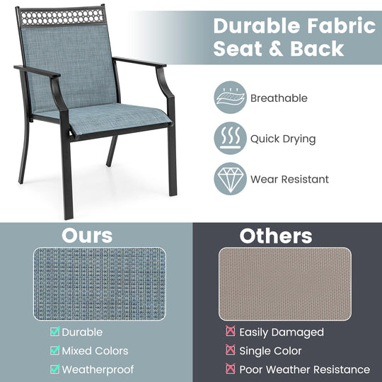 Patio Chairs Set of 2 with All Weather Breathable Fabric