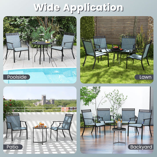 Patio Chairs Set of 2 with All Weather Breathable Fabric