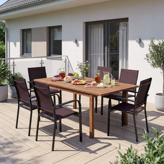 Patio Dining Chairs Set of 2/4/6 Stackable Outdoor Armchairs