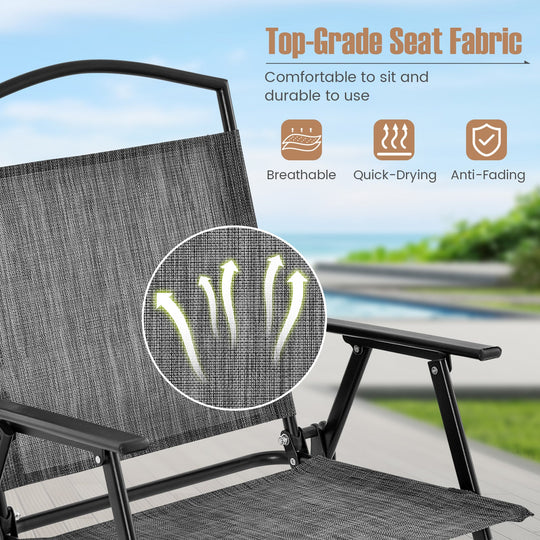 Patio Dining Set for 4 with Umbrella Hole-Gray