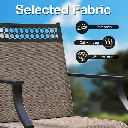 Patio Swivel Dining Chairs Set of 2 with Heavy-duty Metal Frame and Armrests