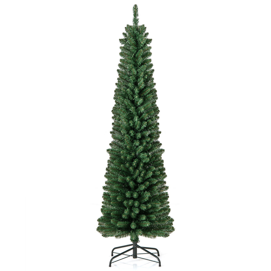 Pencil Christmas Tree with Memory Wire Branch Tips and Warm LED Lights