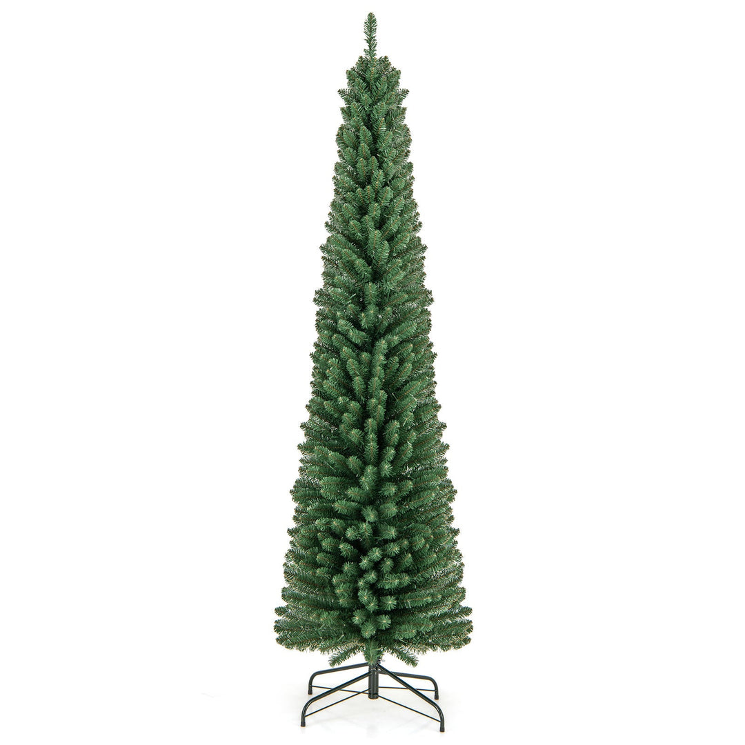 Pencil Christmas Tree with Memory Wire Branch Tips and Warm LED Lights