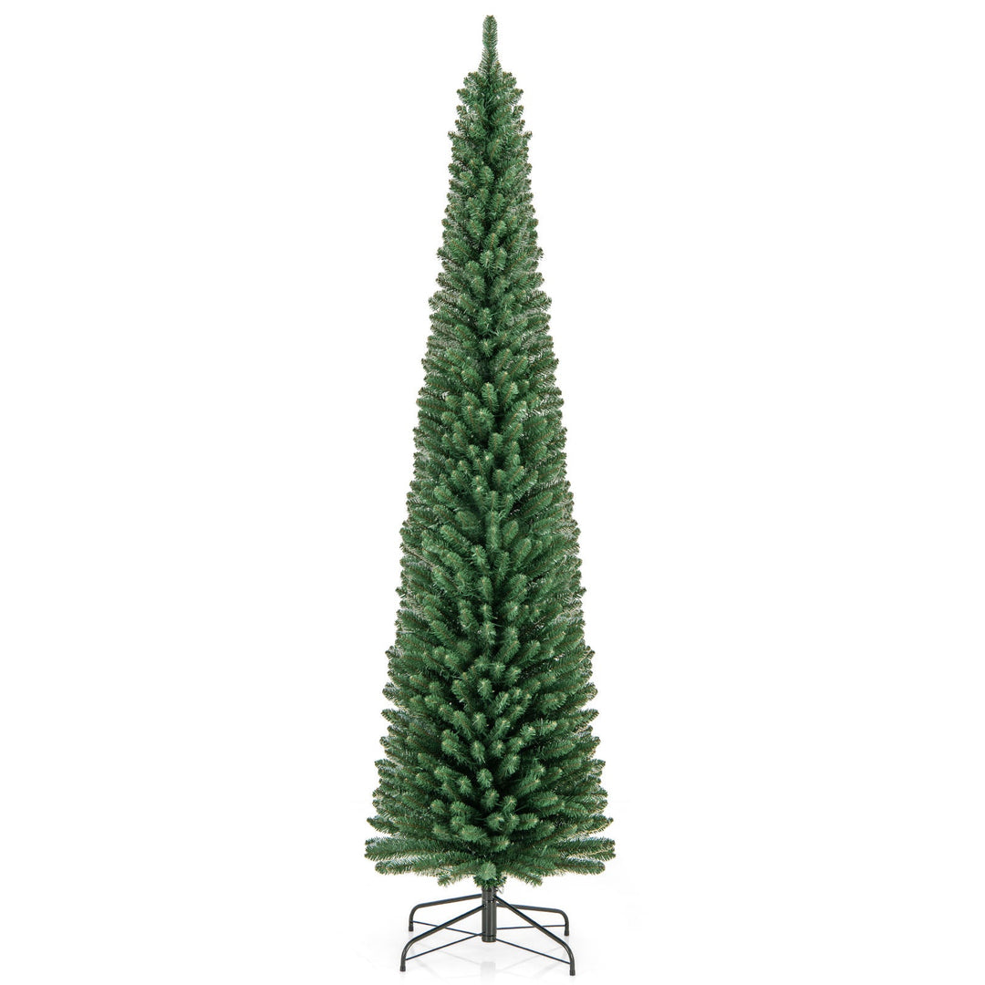Pencil Christmas Tree with Memory Wire Branch Tips and Warm LED Lights