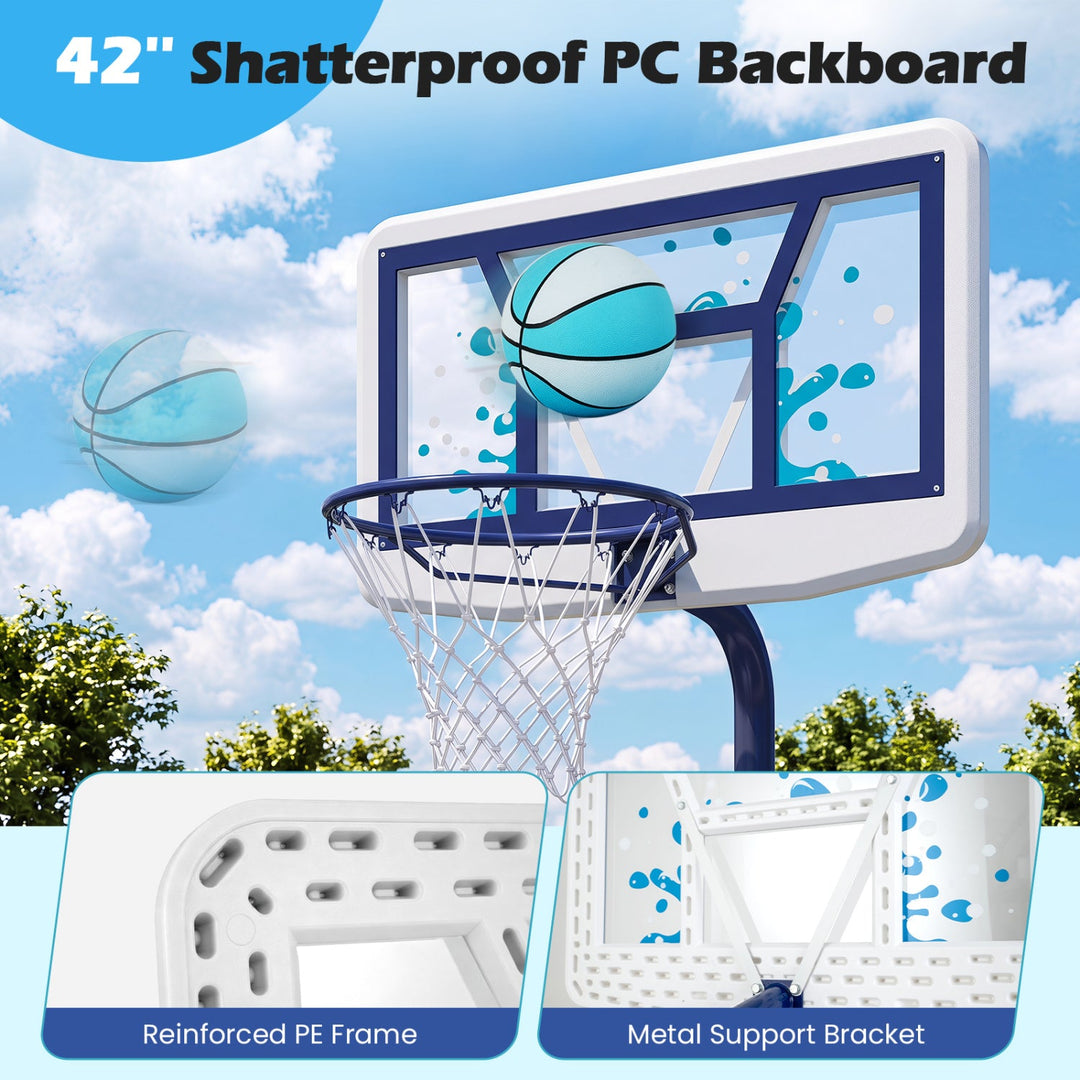 Pool Basketball Hoop Set with 2 Balls and Pump