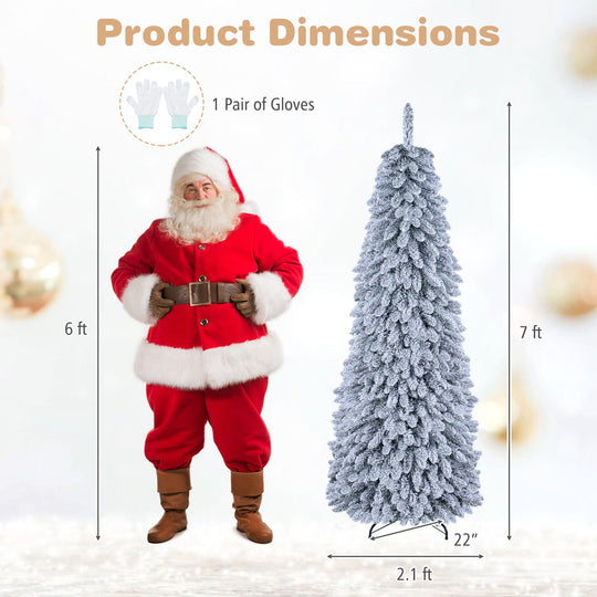 Pop up Christmas Tree with Snowy Branch Tips and Folding Metal Stand for Party