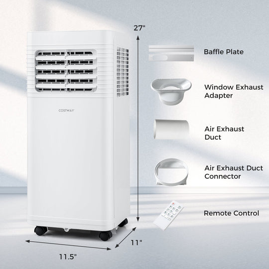8000 BTU Portable Air Conditioner with Dehumidifier