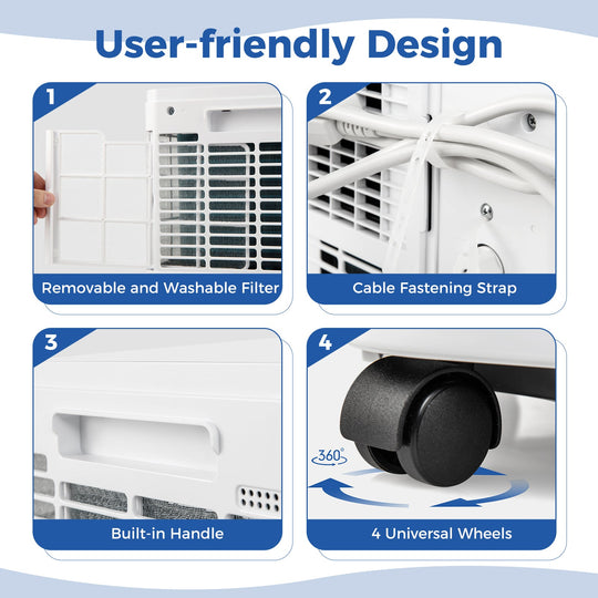 8000 BTU Portable Air Conditioner with Dehumidifier