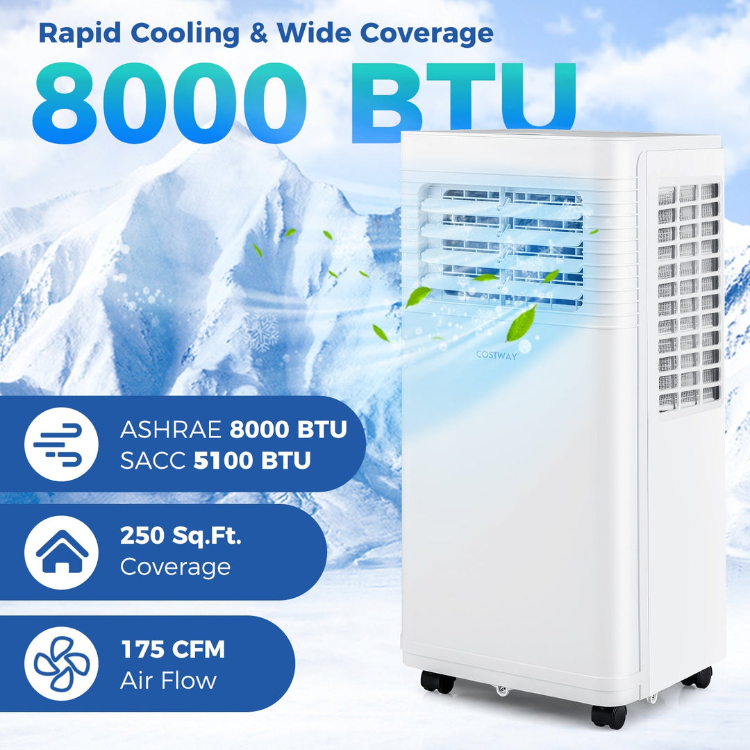8000 BTU Portable Air Conditioner with Dehumidifier