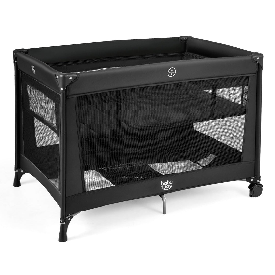 Portable Baby Playard Folding Travel Crib for Infants with Soft Mattress