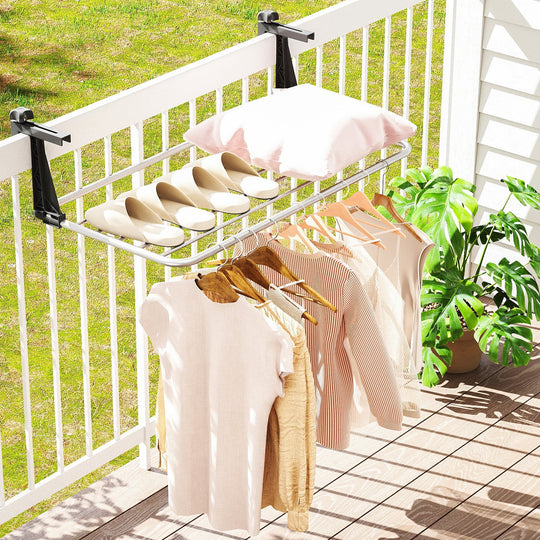 Portable Clothes Drying Rack Aluminum Towel Rack with Adjustable and Foldable Brackets