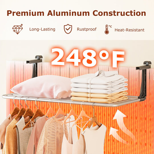 Portable Clothes Drying Rack Aluminum Towel Rack with Adjustable and Foldable Brackets