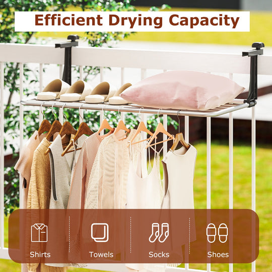 Portable Clothes Drying Rack Aluminum Towel Rack with Adjustable and Foldable Brackets