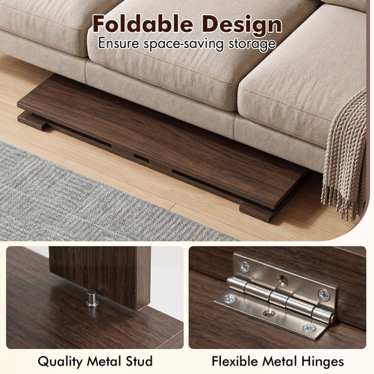 Folding Coffee Table with Collapsible Legs - 31.5" x 16"