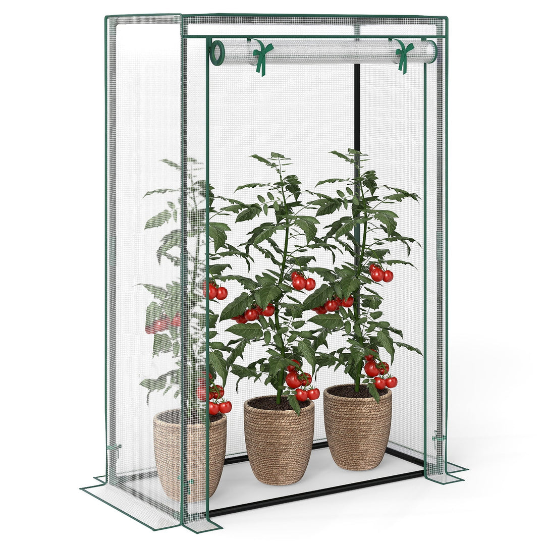 Portable Mini Greenhouse with Roll-Up Zippered Door