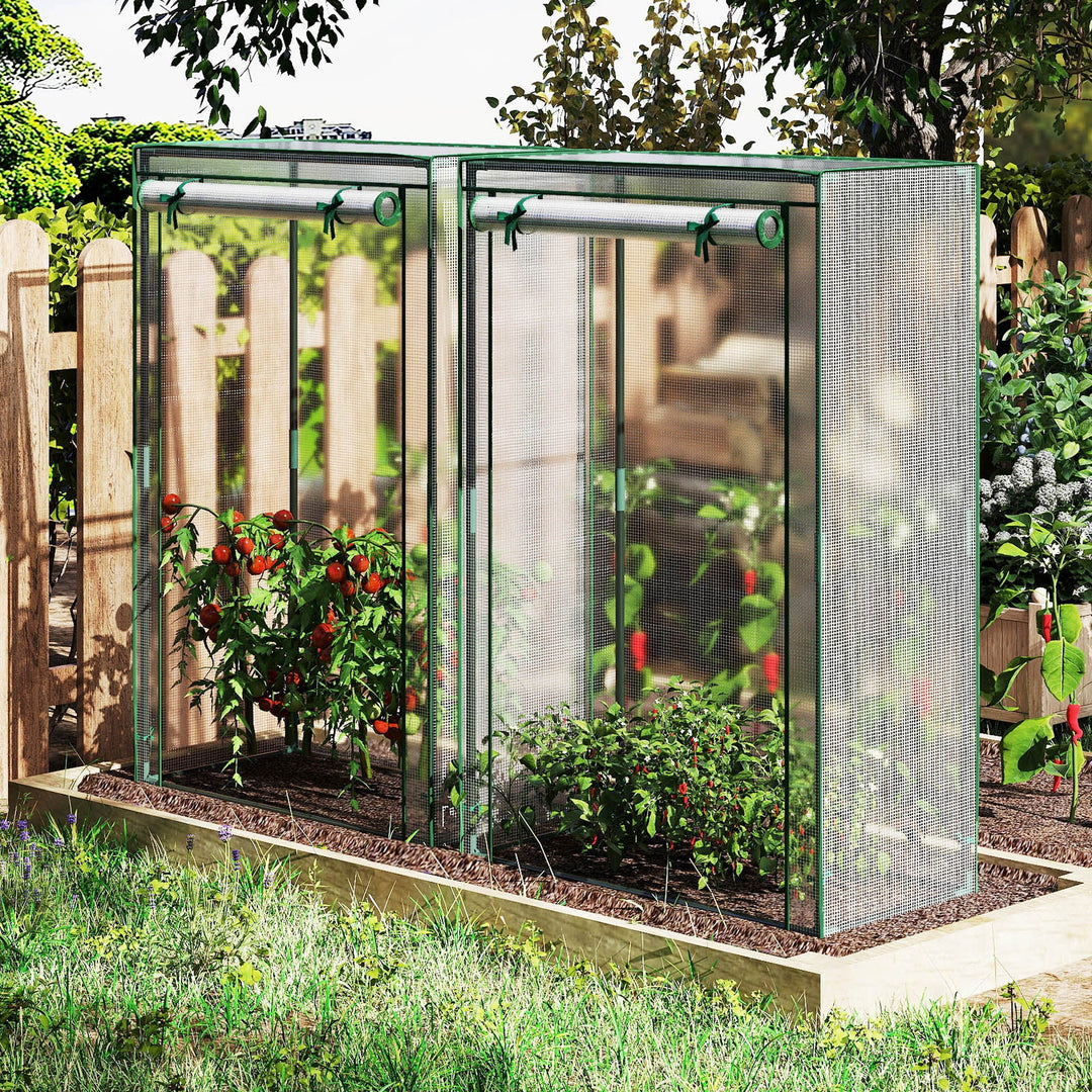 Portable Mini Greenhouse with Roll-Up Zippered Door