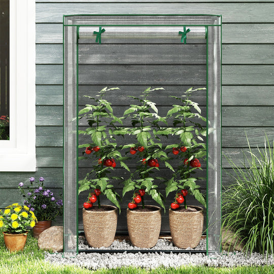 Portable Mini Greenhouse with Roll-Up Zippered Door