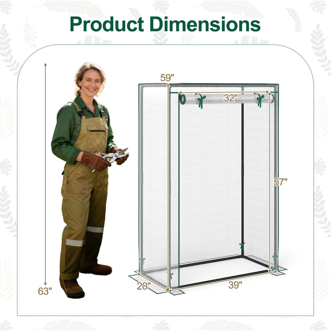 Portable Mini Greenhouse with Roll-Up Zippered Door