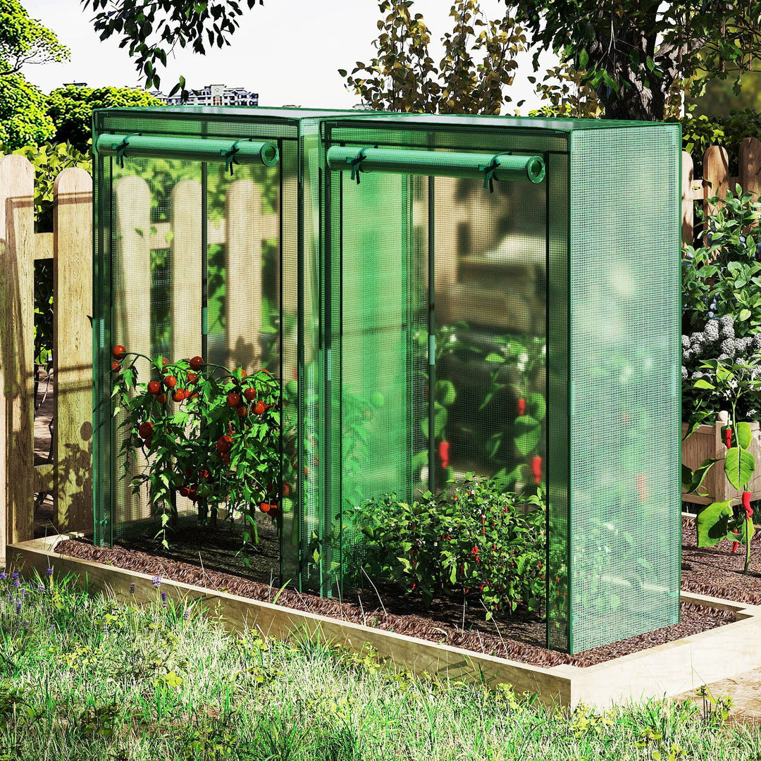 Portable Mini Greenhouse with Roll-Up Zippered Door