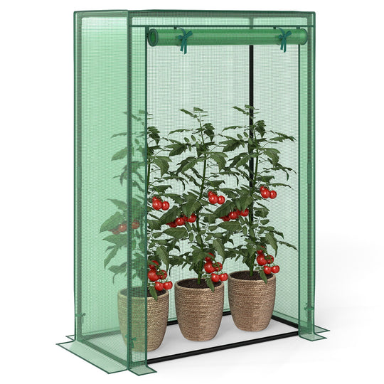 Portable Mini Greenhouse with Roll-Up Zippered Door