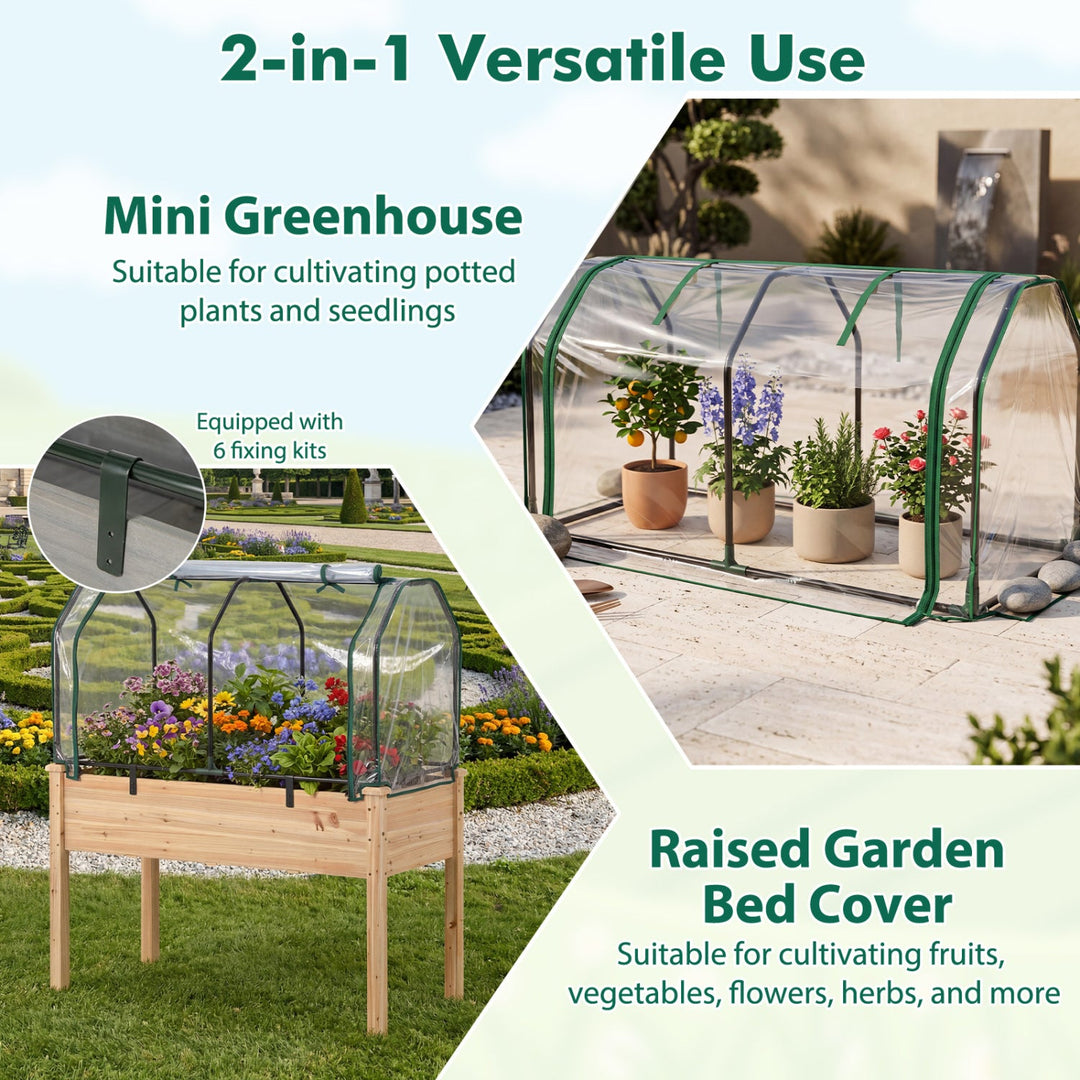 Portable Mini Greenhouse with PE Cover and Zippered Door