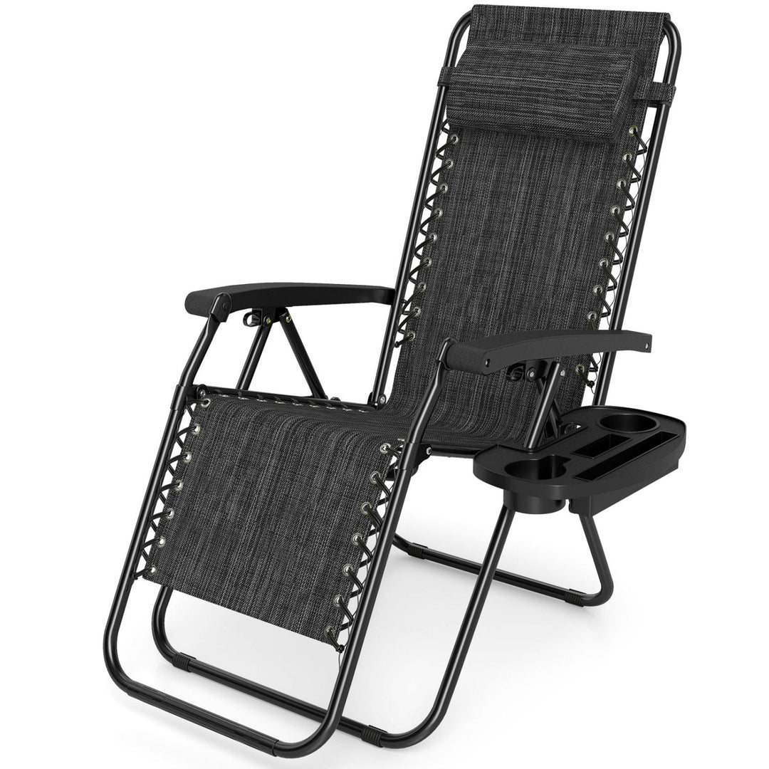 Zero Gravity Lounge Chairs Set of 2 with Cup Holders
