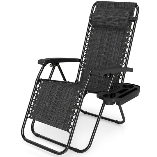 Zero Gravity Lounge Chairs Set of 2 with Cup Holders