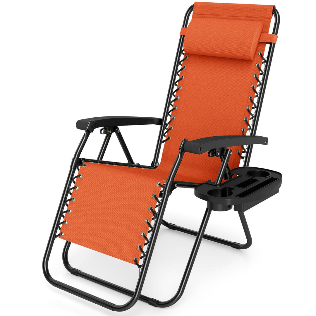 Zero Gravity Lounge Chairs Set of 2 with Cup Holders