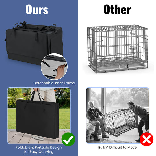 Portable Foldable Pet Carrying Bag with 2 Openings and Comfy Cushion-M