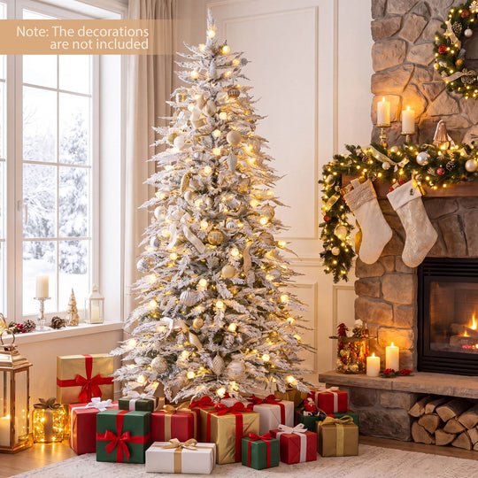 Pre-Lit Artificial Christmas Tree with 280/350/440 Warm White LED Lights and 8-Mode