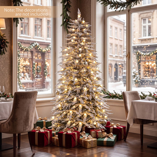 Pre-Lit Artificial Christmas Tree with 280/350/440 Warm White LED Lights and 8-Mode