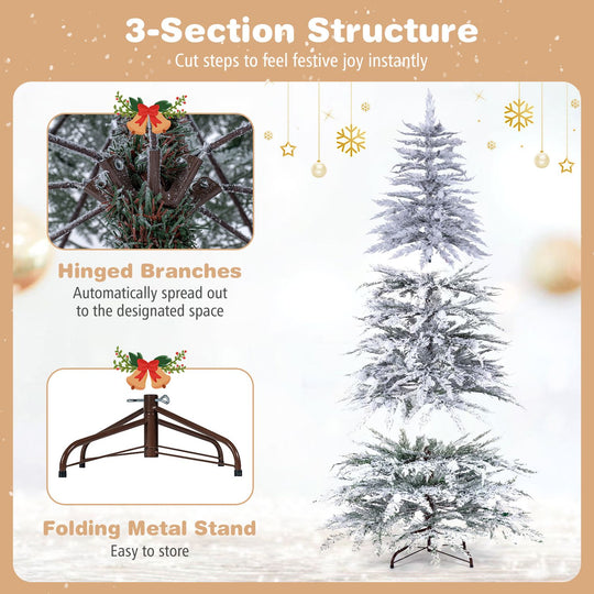 Pre-Lit Artificial Christmas Tree with 280/350/440 Warm White LED Lights and 8-Mode