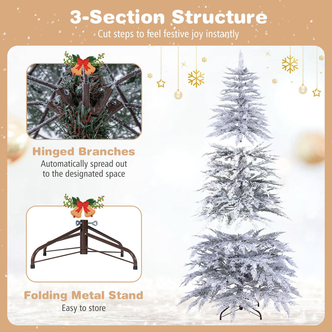 Pre-Lit Artificial Christmas Tree with 280/350/440 Warm White LED Lights and 8-Mode
