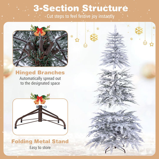 Pre-Lit Artificial Christmas Tree with 280/350/440 Warm White LED Lights and 8-Mode