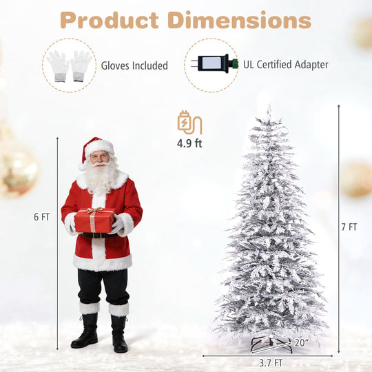 Pre-Lit Artificial Christmas Tree with 280/350/440 Warm White LED Lights and 8-Mode