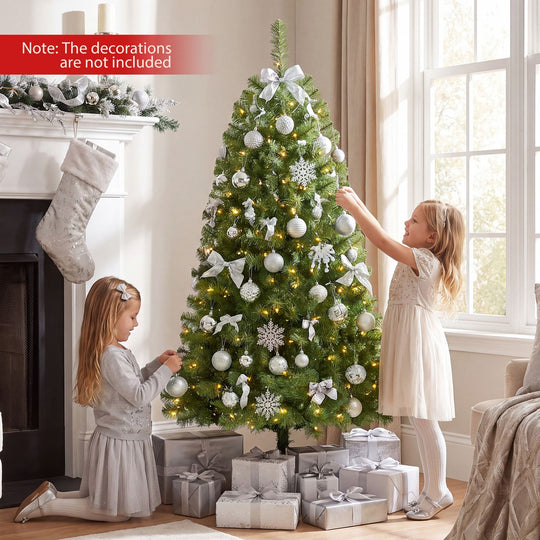 Pre-Lit Artificial Christmas Tree with 200/500 Warm White LED Lights-S