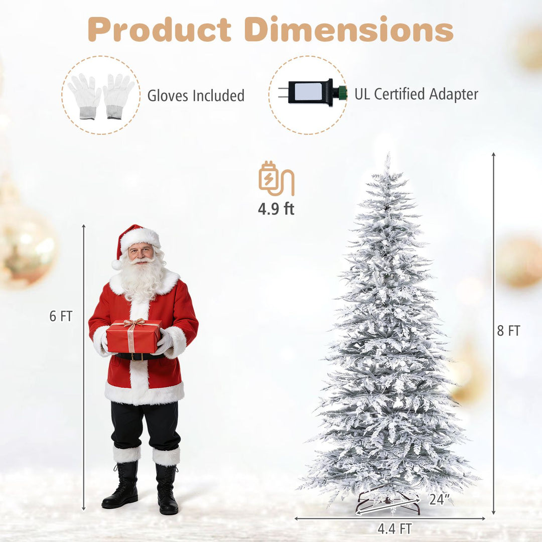 Pre-Lit Artificial Christmas Tree with 280/350/440 Warm White LED Lights and 8-Mode