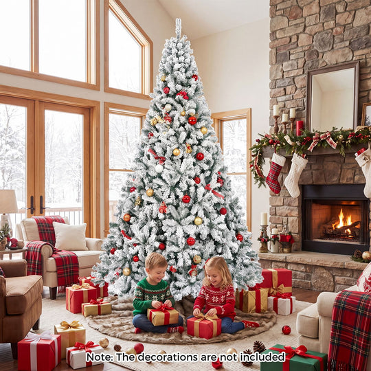 9/7.5/6/4.5 FT Pre-Lit Artificial Christmas Tree with 900/550/250/150 Warm White LED Lights