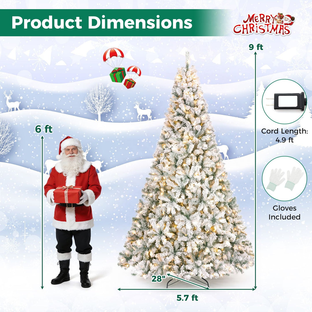 9/7.5/6/4.5 FT Pre-Lit Artificial Christmas Tree with 900/550/250/150 Warm White LED Lights