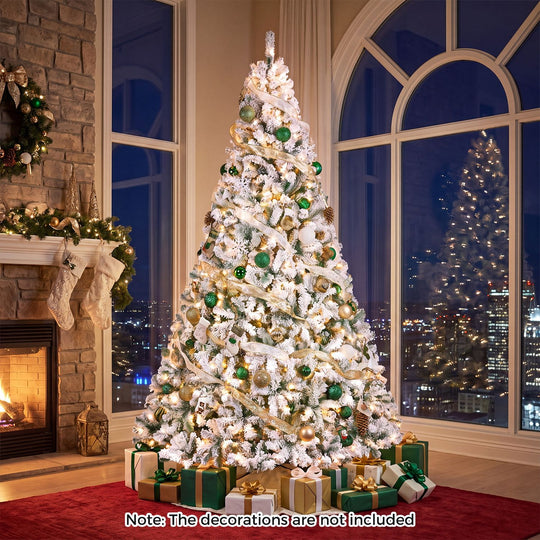 9/7.5/6/4.5 FT Pre-Lit Artificial Christmas Tree with 900/550/250/150 Warm White LED Lights