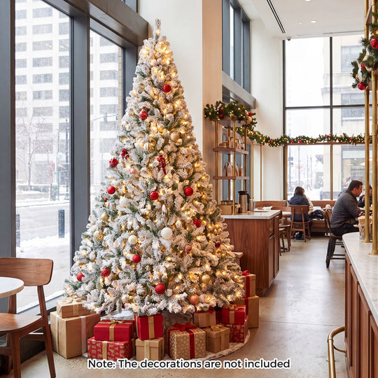 9/7.5/6/4.5 FT Pre-Lit Artificial Christmas Tree with 900/550/250/150 Warm White LED Lights