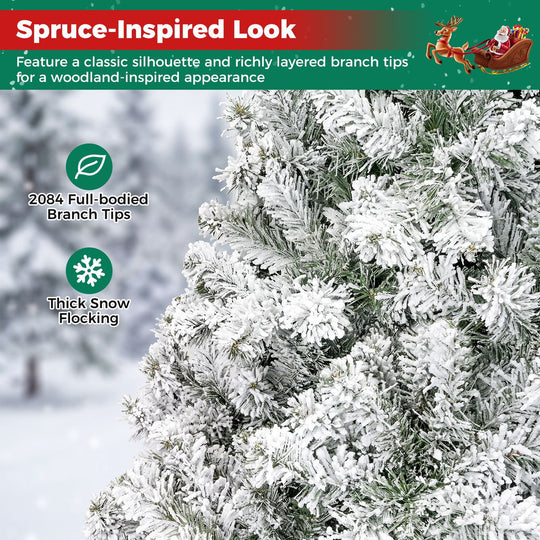 9/7.5/6/4.5 FT Pre-Lit Artificial Christmas Tree with 900/550/250/150 Warm White LED Lights