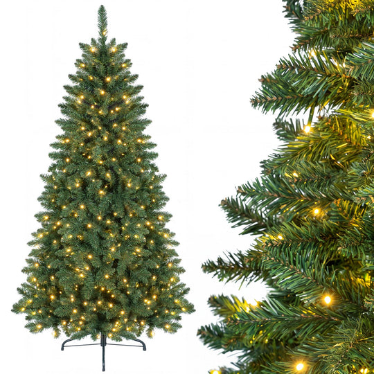 Pre-Lit Artificial Half National Christmas Tree with 8 Flash Modes