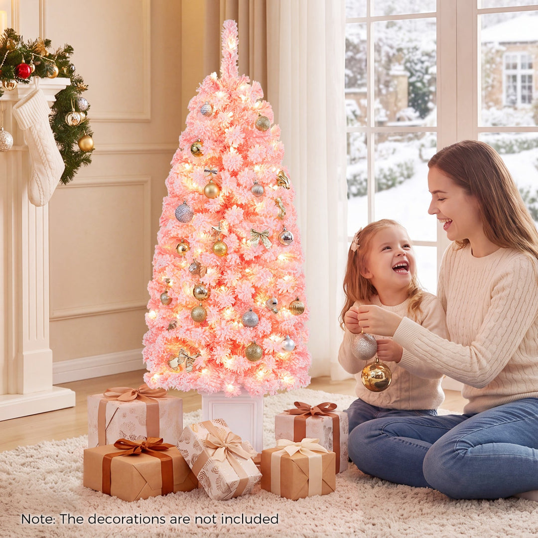 Pre-Lit Potted Christmas Tree with Warm White LED Lights