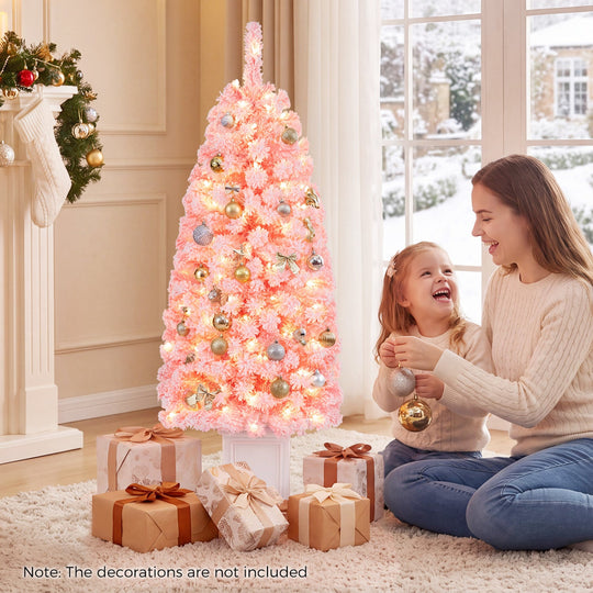 Pre-Lit Potted Christmas Tree with Warm White LED Lights
