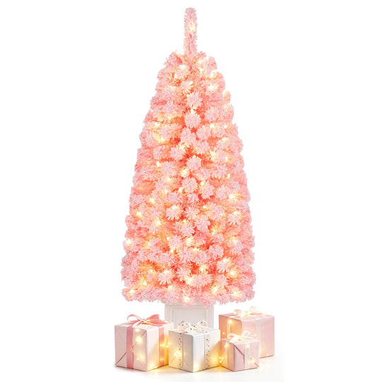 Pre-Lit Potted Christmas Tree with Warm White LED Lights