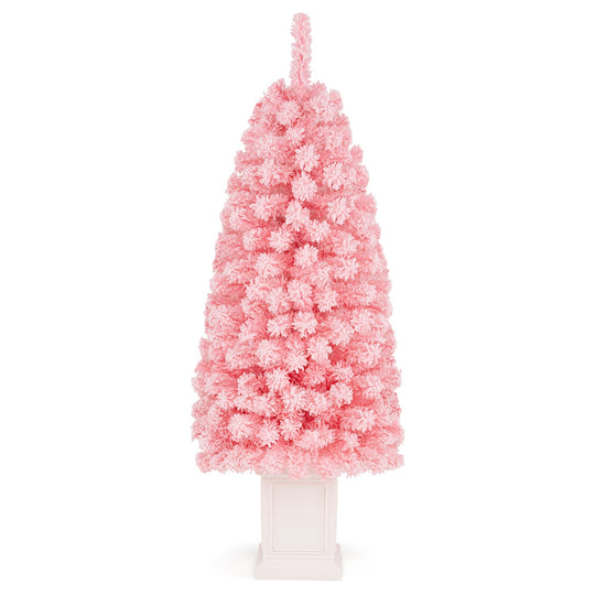 Pre-Lit Potted Christmas Tree with Warm White LED Lights