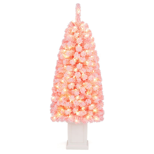 Pre-Lit Potted Christmas Tree with Warm White LED Lights